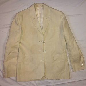 Vintage Linen Cream Off-white Blazer